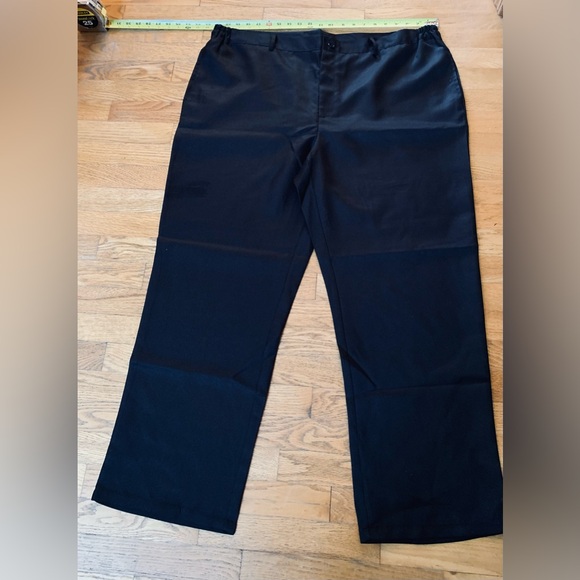 Men’s Wide Leg Black Pants 2XL , Like New Waist 42 Elastic on sides Inseam 30 “ - Picture 3 of 5